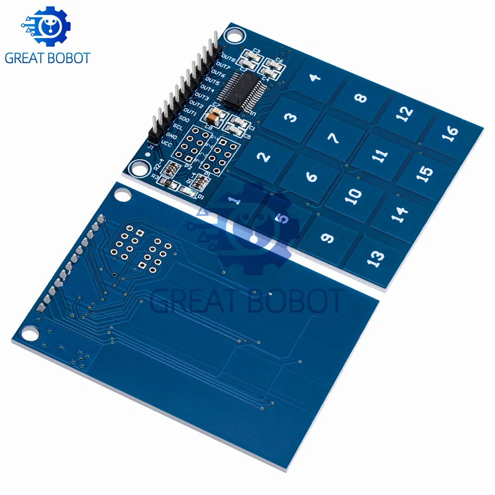 BS Brand 16‑Channel TTP229 Capacitive Touch Switch Sensor Module, Digital HMI Input Board for Arduino Development Boards