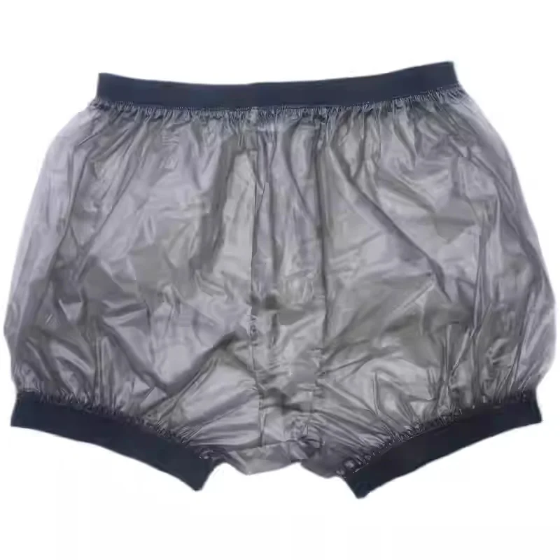 Men's Transparent PVC Boxer Shorts Women Soft Smooth Silent Waterproof Leak Proof Pants Incontinence Plastic Diaper Panties ABDL
