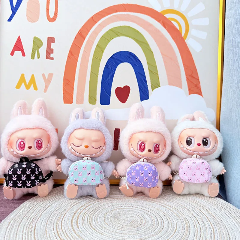 

for Labubu Mini crossbody bag Backpack bag Dress Up Plush Toy for 17cm Labubu Doll Accessories Dollhouse Hanging Neck Accessorie
