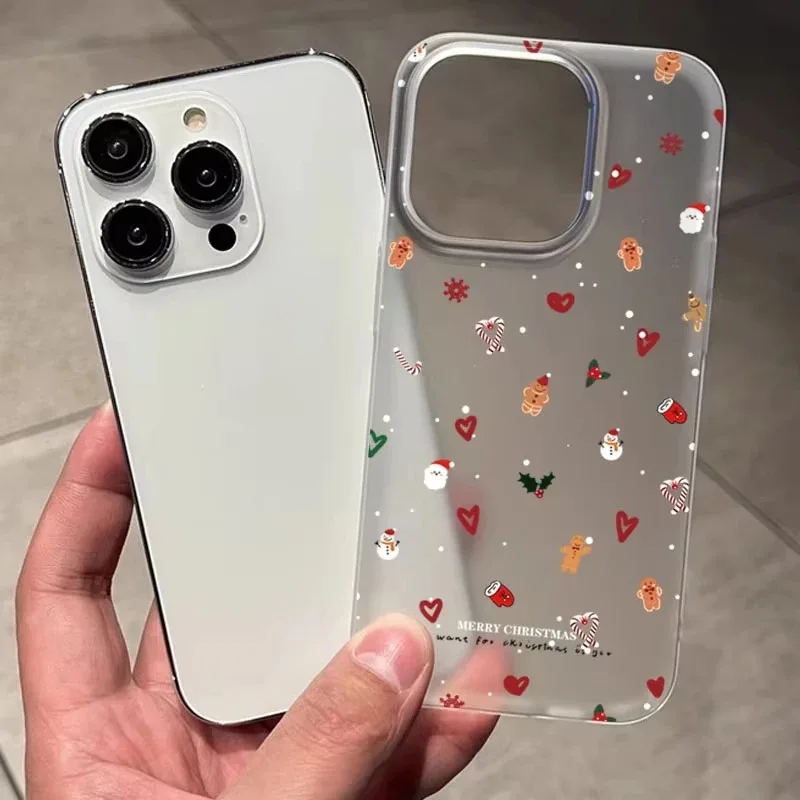 Snowflake Christmas Tree Phone Case For iPhone 17 16 15 14 Plus 13 12 11 Pro Max 17Air XS MAX Shockproof Clear Phone Cover