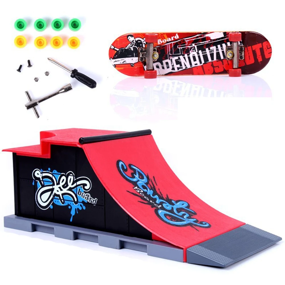 Finger Skateboards Skate Ramp Parts Set Toy Fingers Training Sport Fingerboard Toys Skate Park Ramp Toy ,Style C