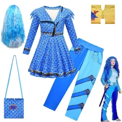 Halloween D-Descendants 4 Princess blue Cosplay Costume Cinderella Chloe Dress Up The Queen of Hearts Bridget Pink Clothing Set