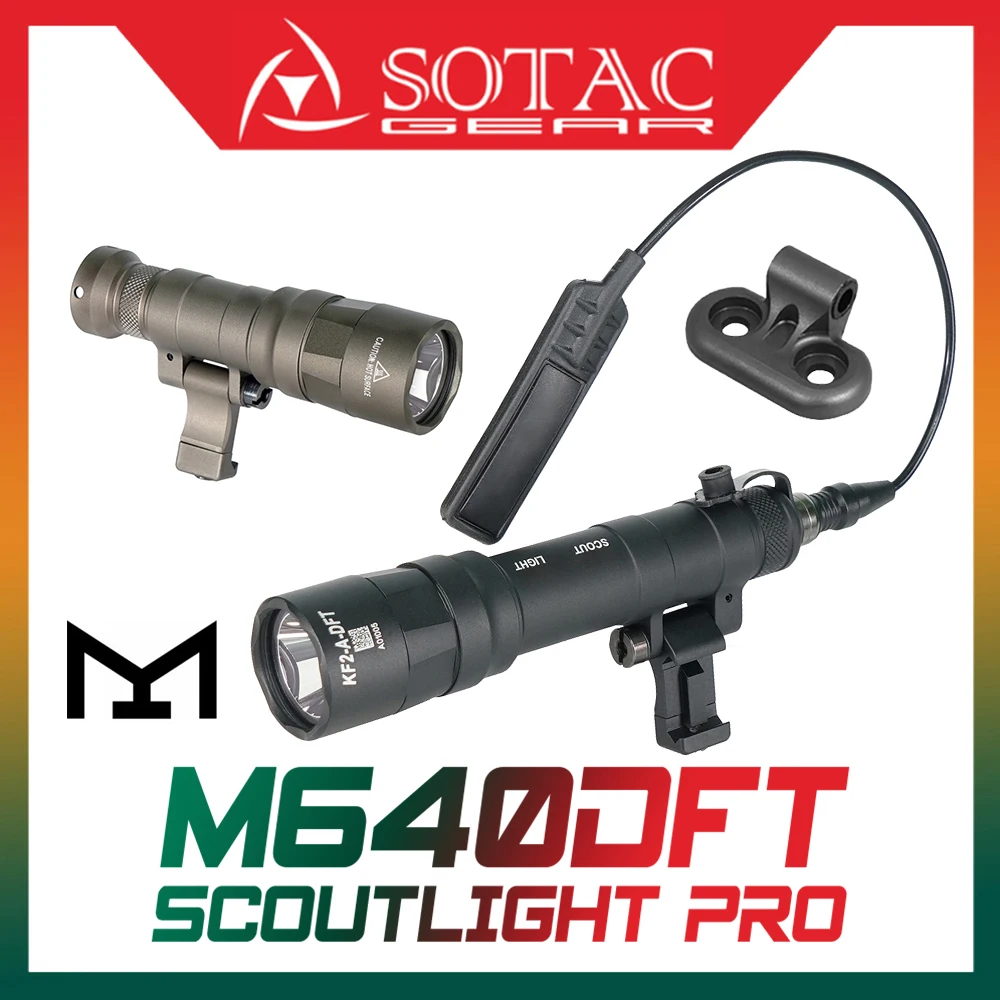 

SOTAC M640DFT/M340DFT Tactical Flashlight Scout Light Turbo Spotlight Floodlight Version Fit 20mm Rail Airsoft Rifle Accessories