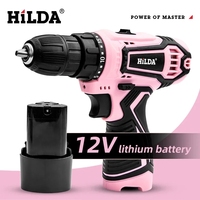 HILDA Electric Drill 12V Cordless Drill Electric Screwdriver Mini Wireless Power Driver DC Lithium-Ion Battery