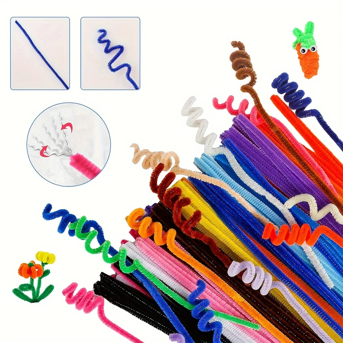 302Pcs 11.8 Inch Flexible Chenille Stems - Multi Color Pipe Cleaners Bulk for DIY Art & Craft Projects, Party Festival Decor,ZSY