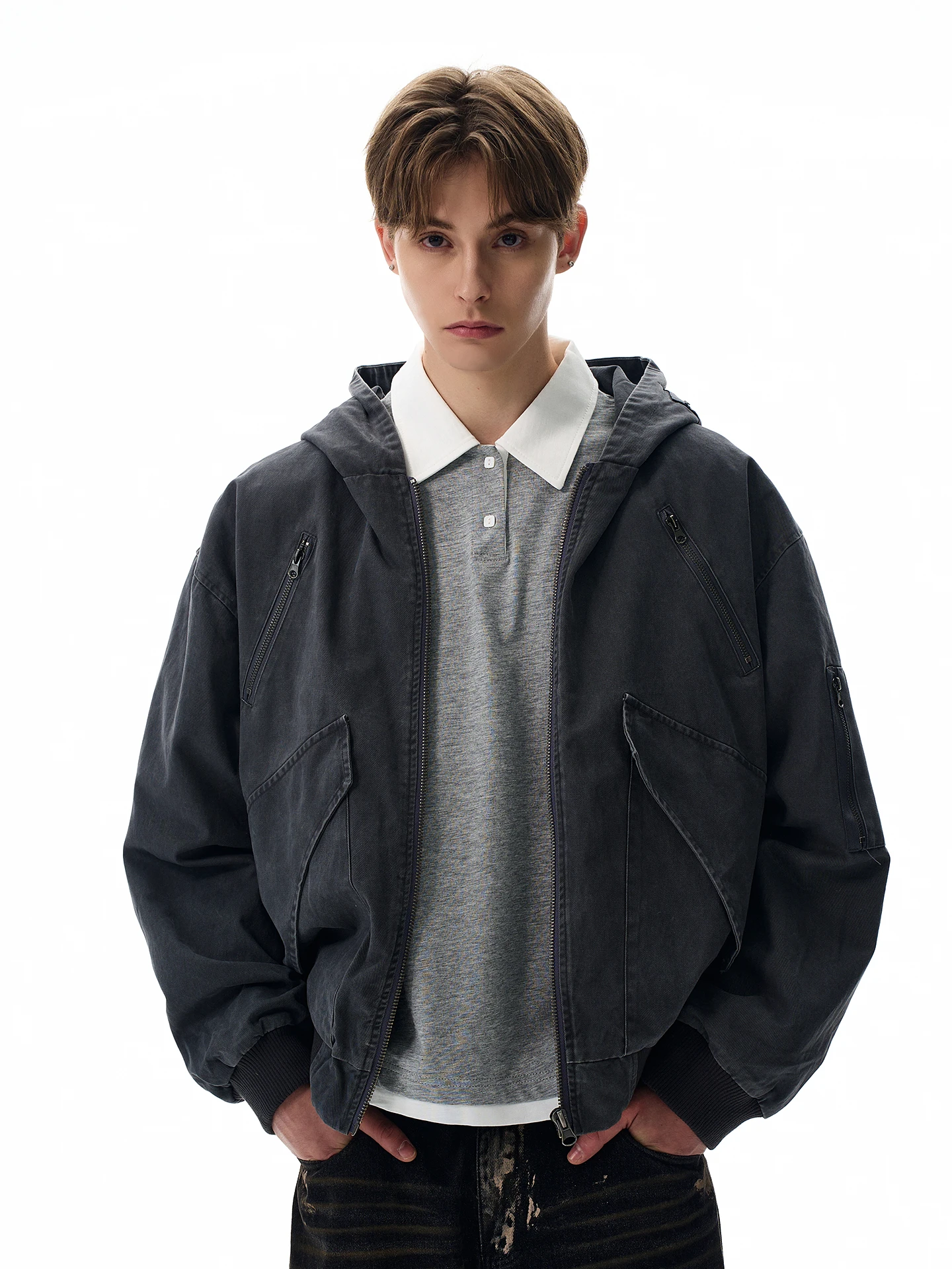 

Винтажная куртка-бомбер Waed в американском стиле, рабочая одежда, худи, модная хлопковая молодежная куртка для весны и осени, A PUEE