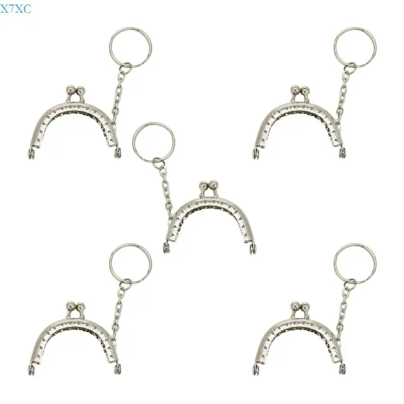 X7XC 5 Piece 5 Sewing Frame Clasp Set for Key Case and Mini Bag Projects