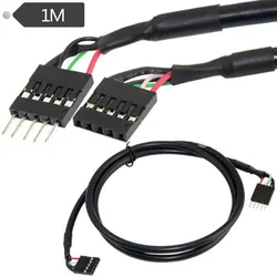 1pc Internal 5 Pin USB IDC Motherboard Header Male to Female Extension Adapter Cable Cord 3ft 1m (Male to Female)