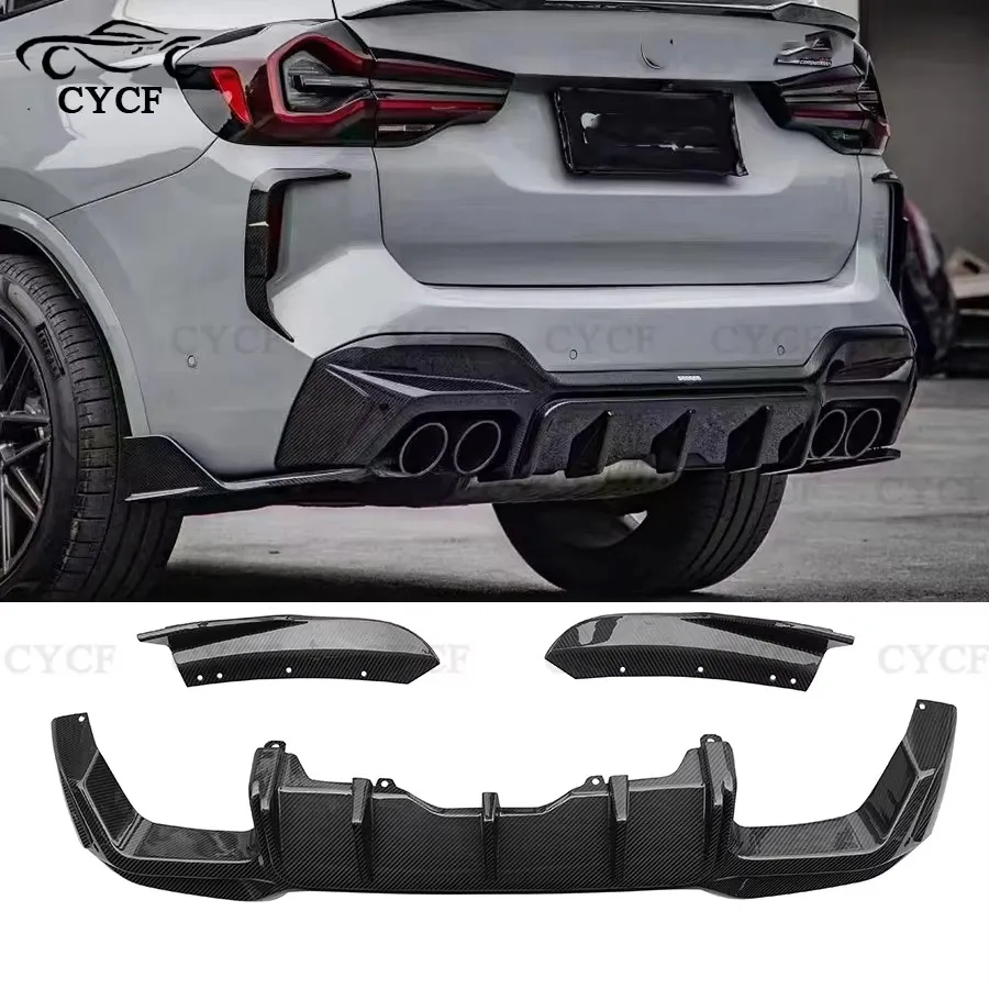 Carbon Fiber Rear Lip Diffuser For BMW X3M F97 2022+ Back Bumper Spoiler Small encircleme Deflector Upgrade body kit