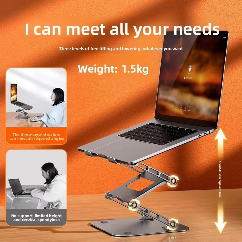 Heightening Heat Dissipation Carbon Steel Three Layer Laptop Tablet Stand