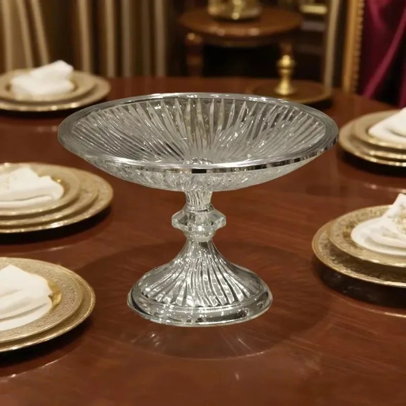 Silver Crystal Glass Fruit Plate | Home/Party Plated Decorative Service Utensils | Wholesale and Customizable