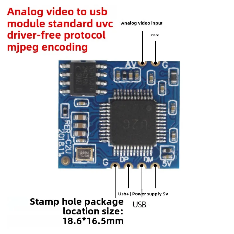 

5Pcs analog AV video to digital USB camera module CVBS to USB chip UVC free drive Android linux