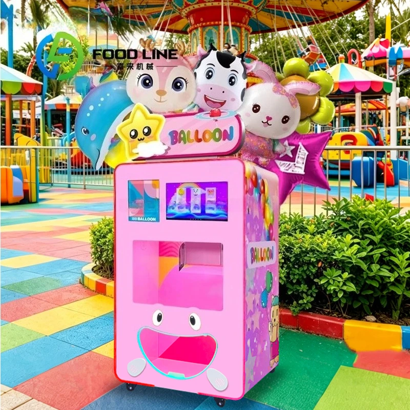 Mall Corner Balloon Vending Machine Multi Color Storage Compartments Offer Mixed Style Party Balloons For Random Customer