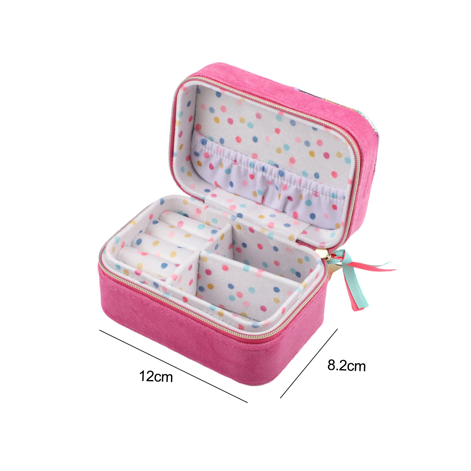 

Everyday Use Portable Organizer Compact Storage For Rings Storage Box Compact Jewelry Case Exquisite Embroidery