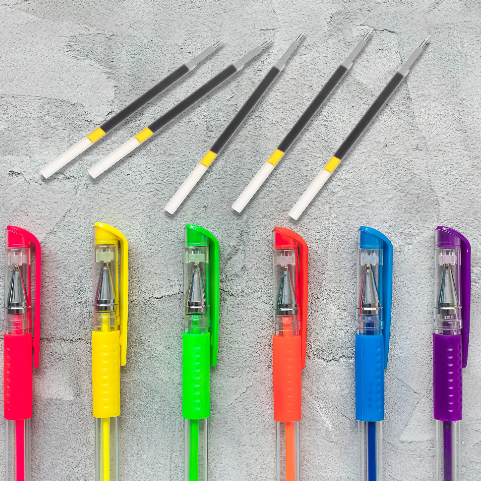 

60pcs Gel Smooth Writing Replacement Office Supplies Fine Tip Pen Refills No Ink Leakage Writing Pen Replacement Multi-Function