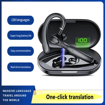 Wireless Bluetooth translation headset ear-hook single microphone sports waterproof business delivery driver driving translation headset