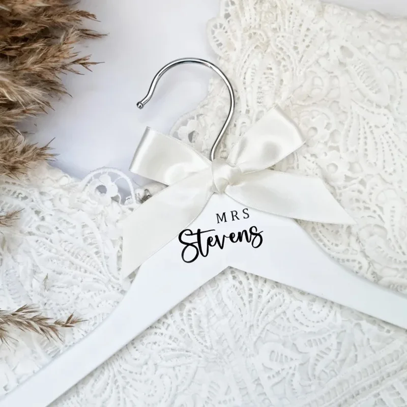 Custom Wedding Dress Hanger Personalized Wedding Hanger Bridal Shower Gift Engraved Name Bridesmaid Gifts Bridal Party Hangers