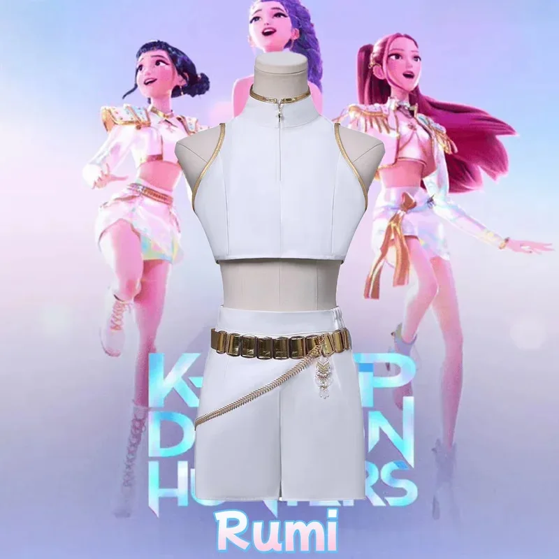 L2025l nuevo disfraz de Cosplay Kpop Rumi Zoey Mira falda de uniforme de cuero blanco fiesta de Carnaval de Halloween Comic-con trajes de juego de rol