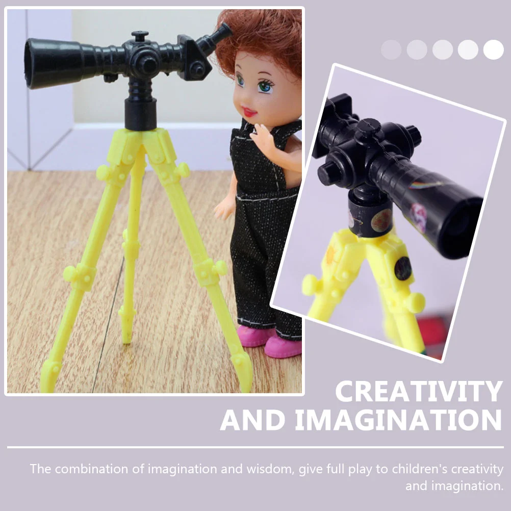 12 Pcs Toy Room Mini Telescope Child Miniature Plastic Space for Kids DIY Scene Model