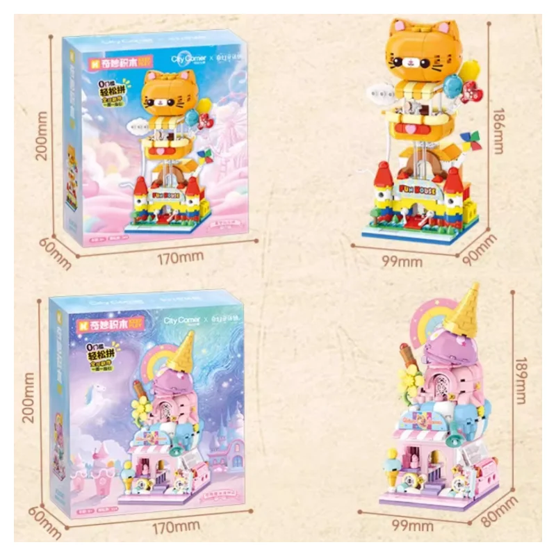 Nuovo Keeppley Colorato Street View Building Blocks Giocattolo Cartoon Fantasy Fiaba Città Decorazione del desktop Ragazza Regalo di compleanno