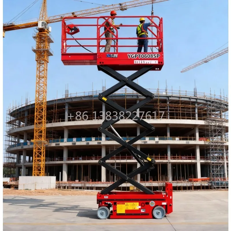 Solid Rubber Tires 8m 10m 12m 14m Mobile Electric Self-Propelled Hydraulic Scissor Lift Platform Table with Good Price view 2