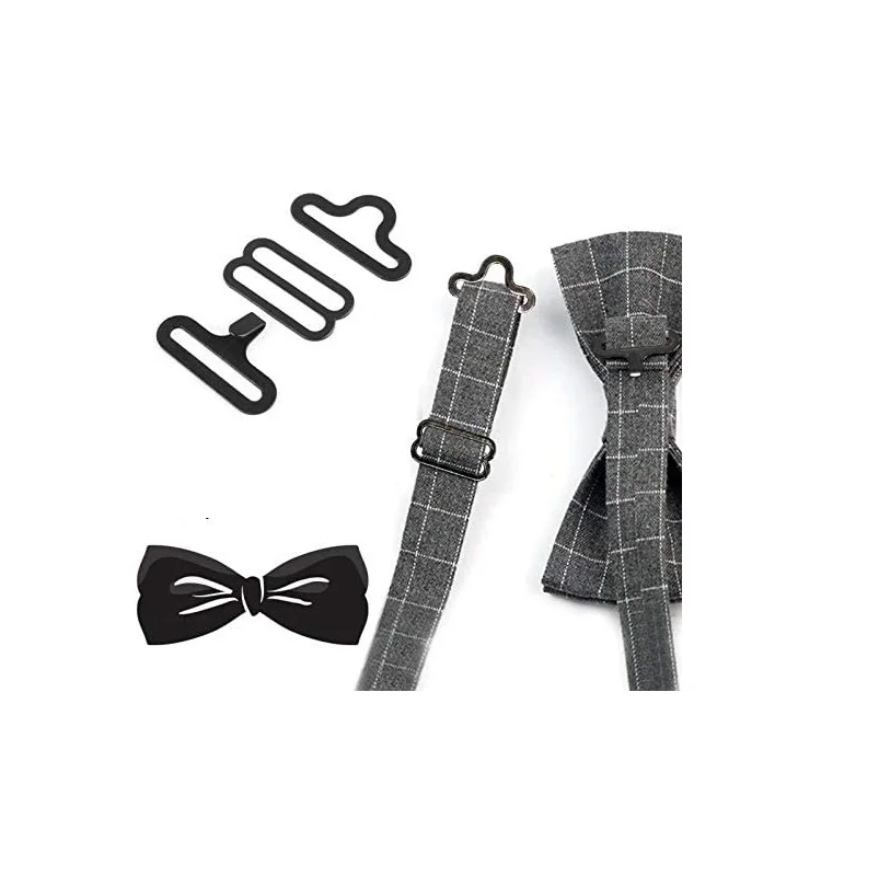 50 sets Bow Tie Hardware Necktie Hook Bow Tie or Cravat Clips Fasteners to Make Adjustable Straps on Bow Tie dip