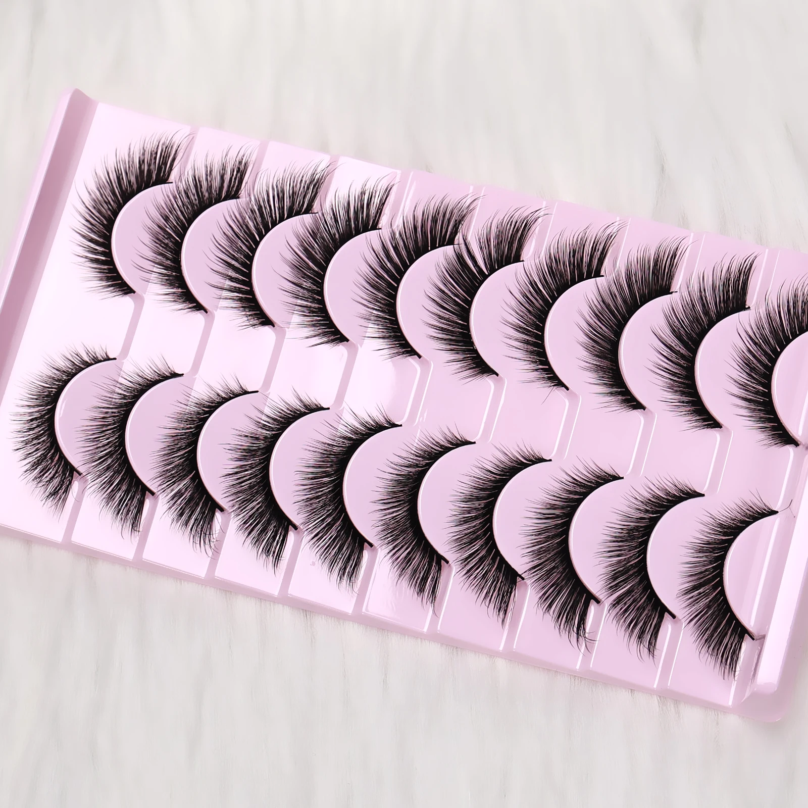 10 paia di ciglia finte C Curl Fox Eyes: morbido visone sintetico riutilizzabile, lunga durata, facile da applicare, perfette per il trucco di feste/dieri