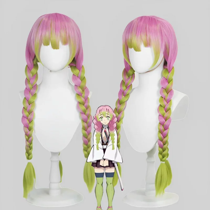 

Demon Slayer аниме персонаж любовь столб канродзи Мицури косплей парик розовый градиент кукурузная завивка супер толстые косы