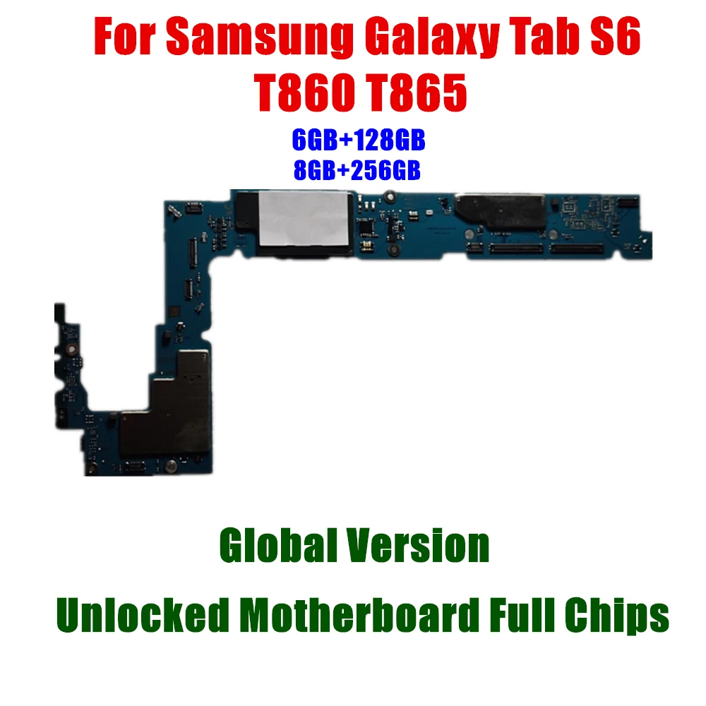 

Unlocked for Samsung Galaxy Tab S6 T860 T865 Motherboard Mainboard with full chips logic board full tested good working