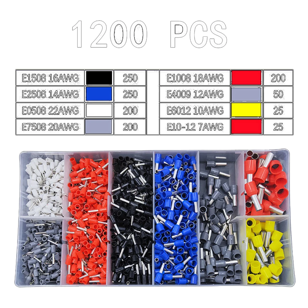 Kit de connecteurs électriques, Terminal de Tube de Style européen, Application polyvalente, évasé isolant, composition de câblage rapide