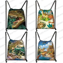 Alte Tier Dinosaurier Rucksack Frauen Männer Reisetasche Teenager Jungen Mädchen Bookbag Kinder Leinwand Kordelzug Tasche Kinder Geschenk