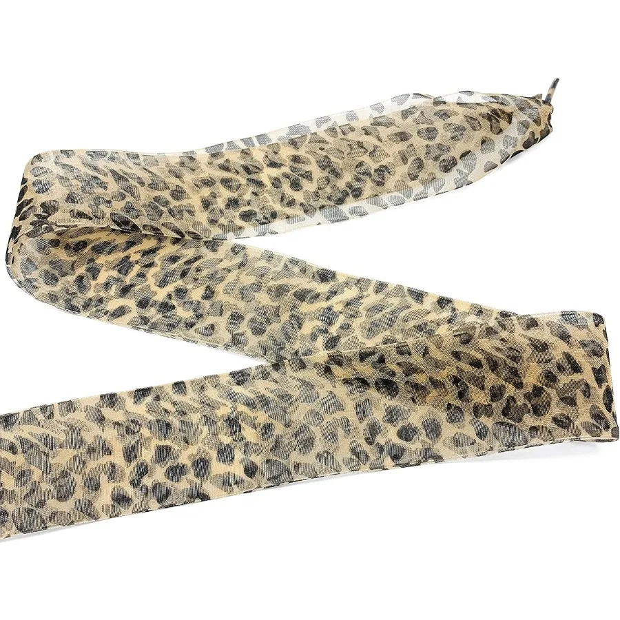"N/A" موضة ليوبارد أربطة أحذية شريط من الساتان الناعم للأحذية الكاجوال Shoestring للنساء الفتيات 4 سنتيمتر واسعة 1 P