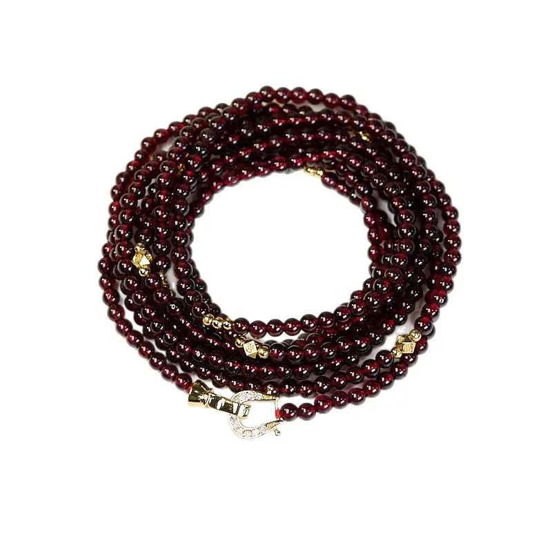 2026 New Natural Garnet Eight Circuits Design Multi Use Necklace Bracelet Anklet All Match Jewelry Gifts