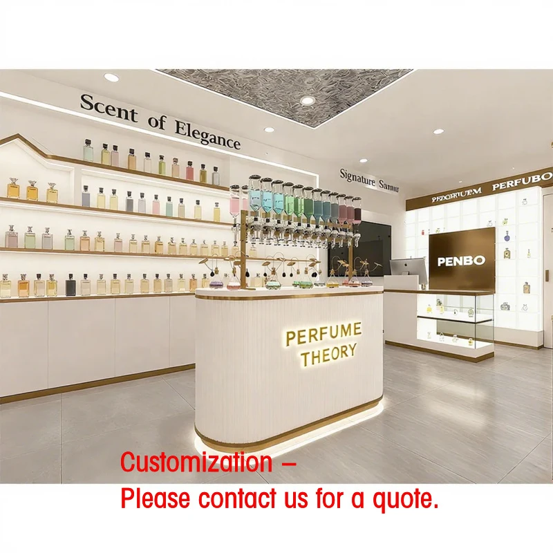 custom.Custom Illuminated Fragrance Perfume Display Cabinet High-End Perfume Shop Showcase Furniture Perfume Shop Design