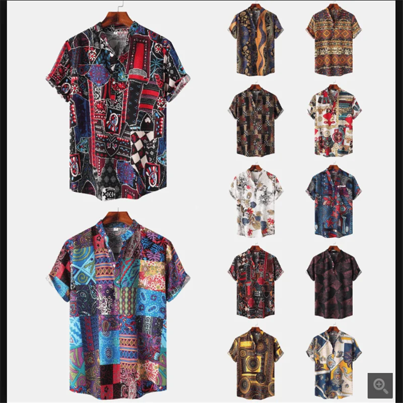 

Мужская летняя футболка Oversize Linen irt Stand Fit No Iron Treaent Youth Faion Casual ort Sve с цветочным принтом