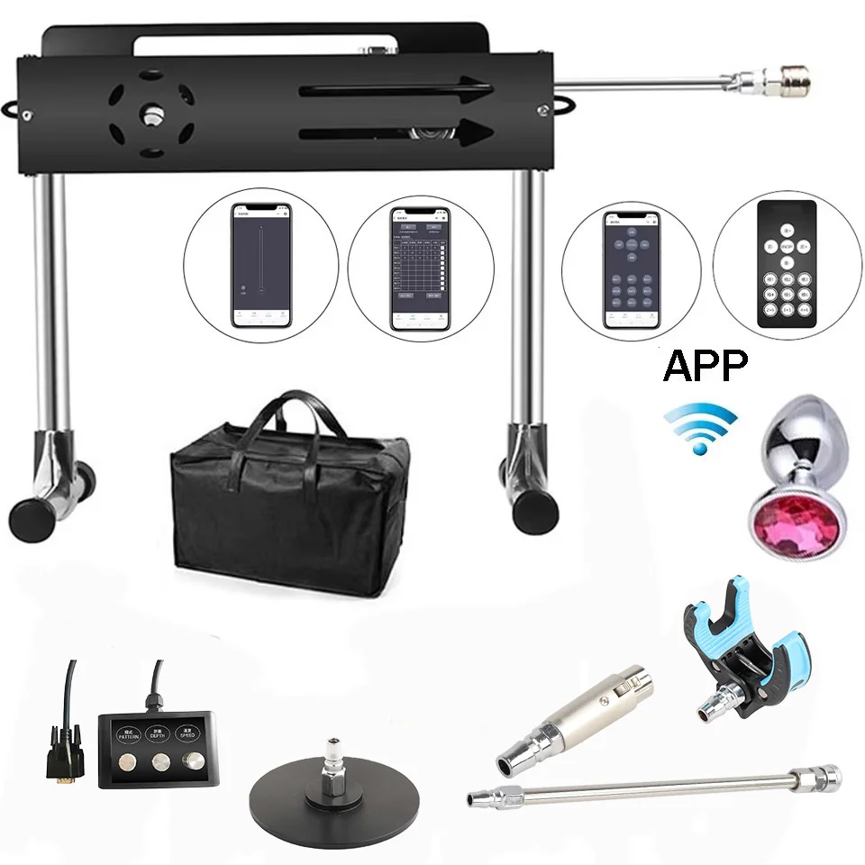 Potente sistema de máquina sexual Premium de 200W con consolador, máquina sexual de amor de empuje, 3-15cm para máquina sexual femenina, juguete sexual