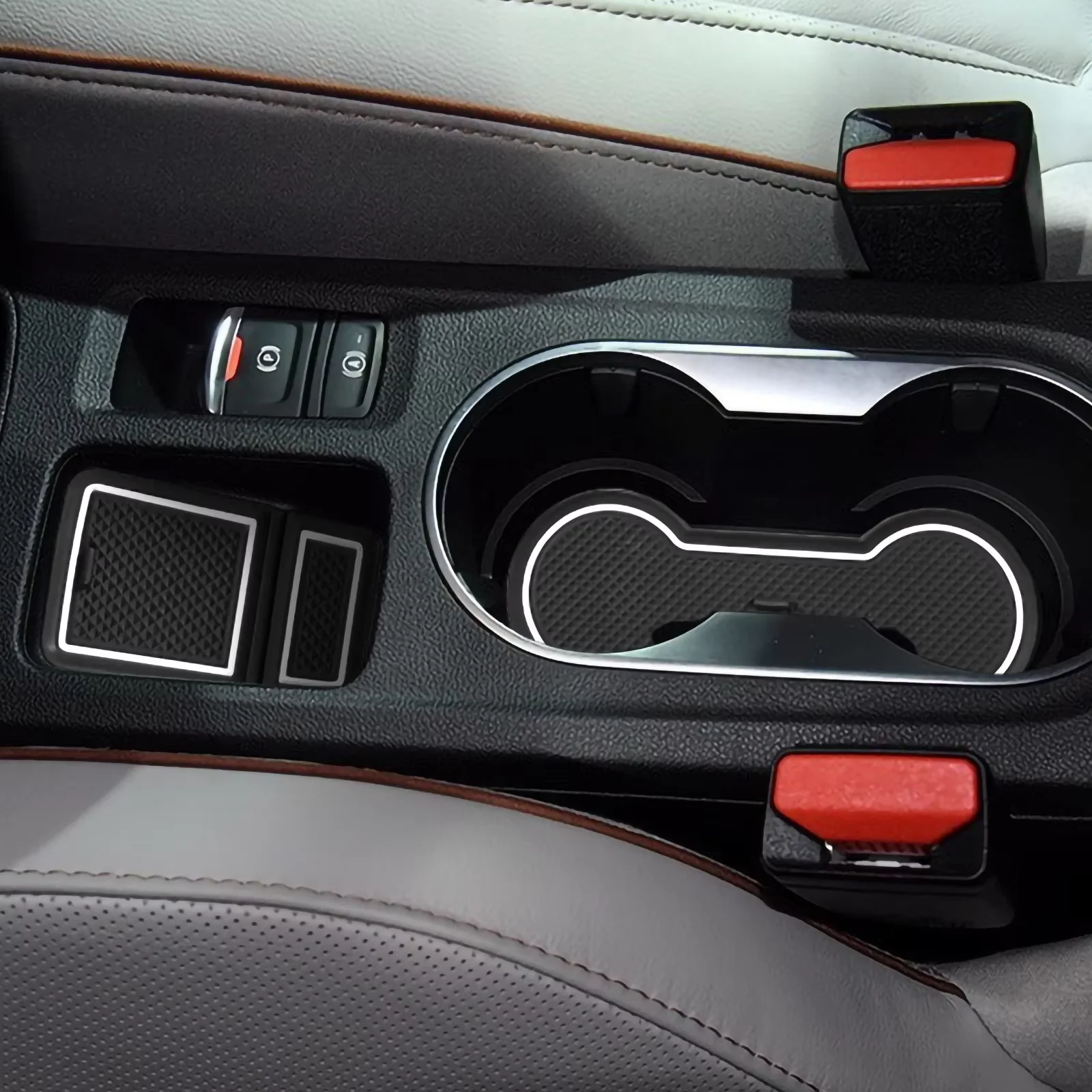 Smabee for Renault Captur 2 (Electronic Parking Brake Only) 2019-2023 Anti-Slip Gate Slot Cup Mat Door Groove Pad Accessories