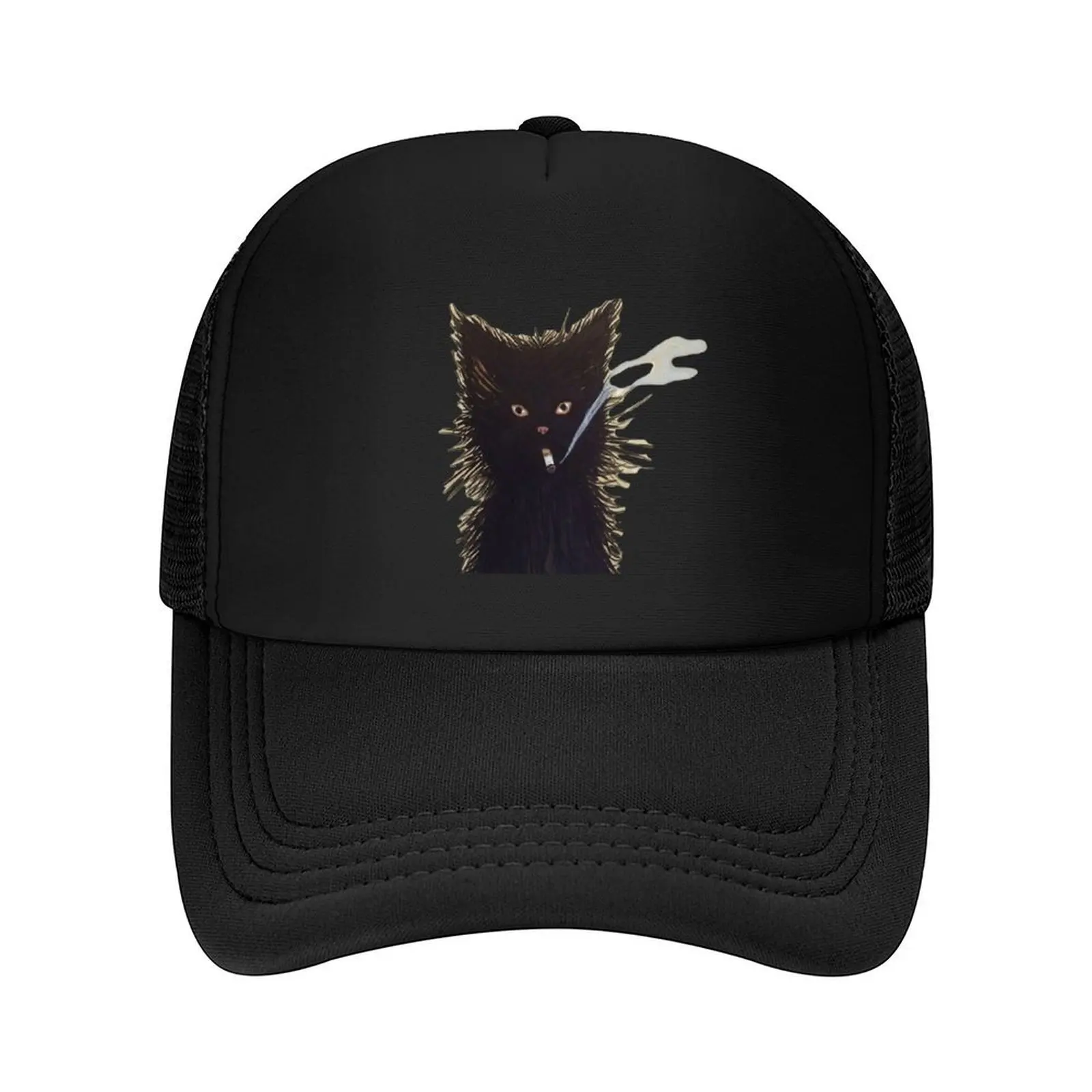 

black cat smoking Baseball Cap Kids Hat Christmas Hat Sunscreen Visor Golf Wear Men Women's