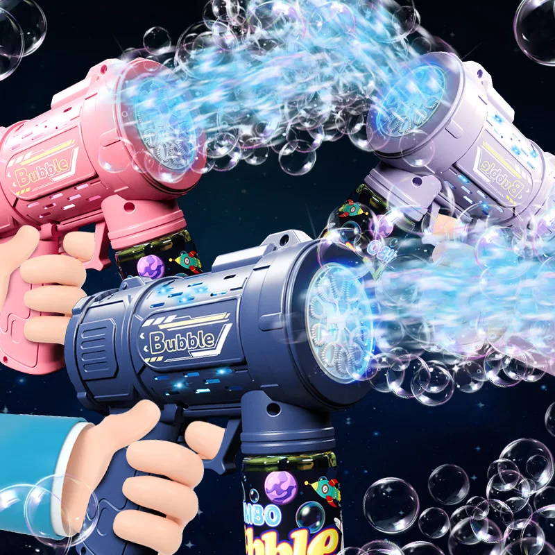 Bubble Machine ของเล่นเด็กอินเทอร์เน็ตคนดังอัตโนมัติ Bubble Blowing Stick ระเบิดรุ่น Gatling Gun ทนทาน
