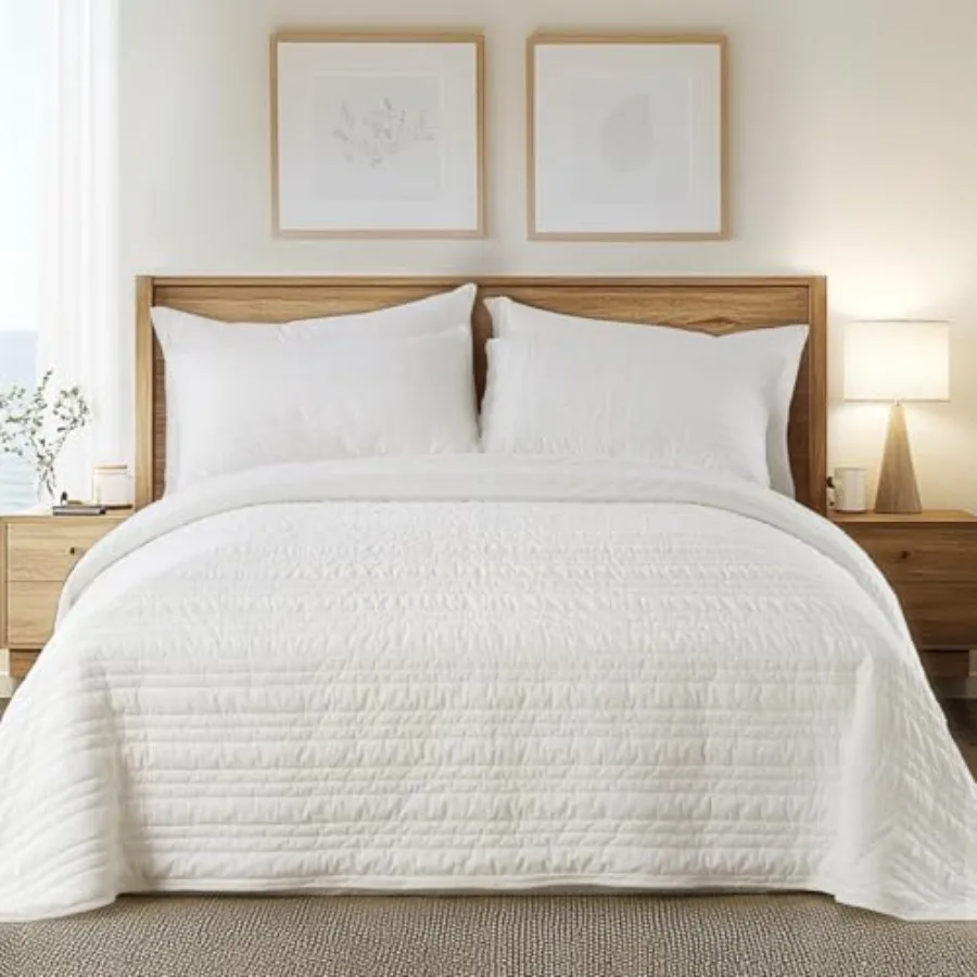 

Queen Size Velvet Quilt Set 3 Pieces Ultra-Soft Bedspread Coverlet with 2 Pillow Shams Lightweight Bed Blanket Luxury Elegant S