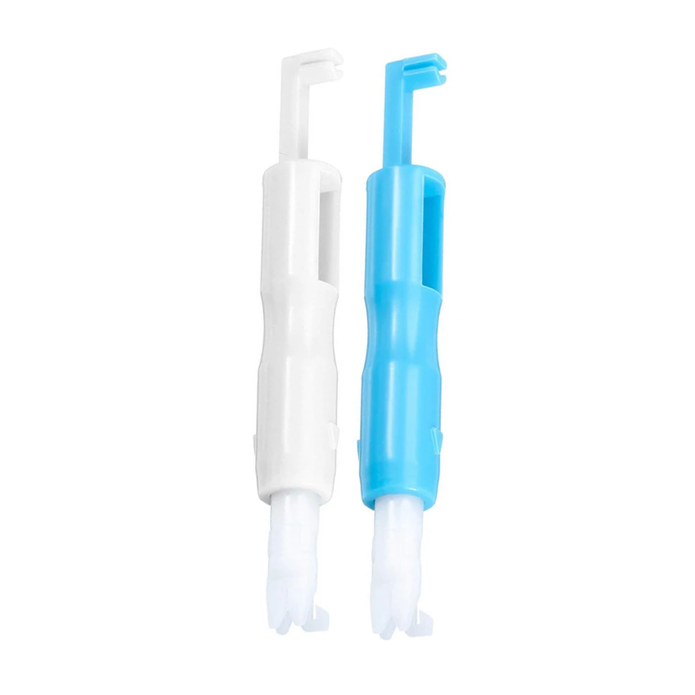 

2pcs Needle Automatic Needle Threader Compact Lightweight Sewing Machine Supplies Plastic Threader White Blue