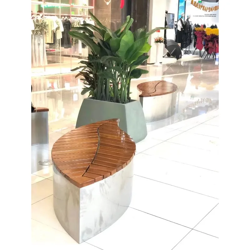 تخصيص مقعد الحديقة غير القابل للصدأ مقاعد خارجية مخصصة الفولاذ المقاوم للصدأ مقعد خارجي مقعد عام كرسي الفناء #4