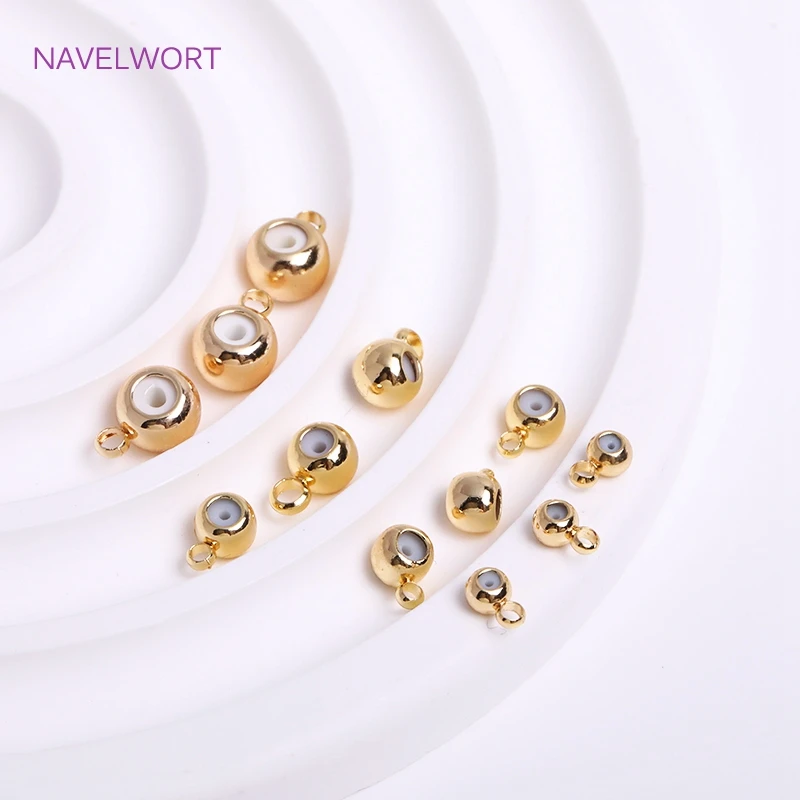 3/4/5/6mmHigh Quality Silicone Positioning End Beads Bracelet Necklace Connector beads DIY Jewelry Making Accessories Findings