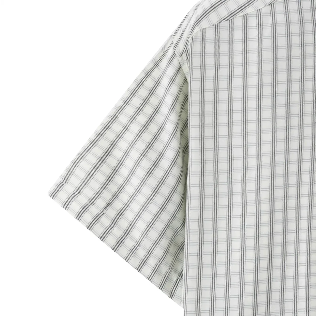 Camicia a maniche corte quotidiana da esterno con risvolto monopetto scozzese da uomo estivo