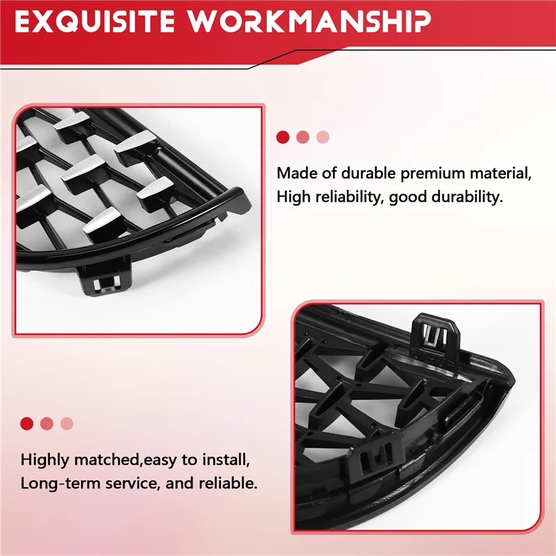 

ABIB-Gloss Black&Chrome Diamond Meteor Решетка новейшего стиля для BMW 3 серии E90 E91 325I 328I 335I Pre-LCI 2005-2008