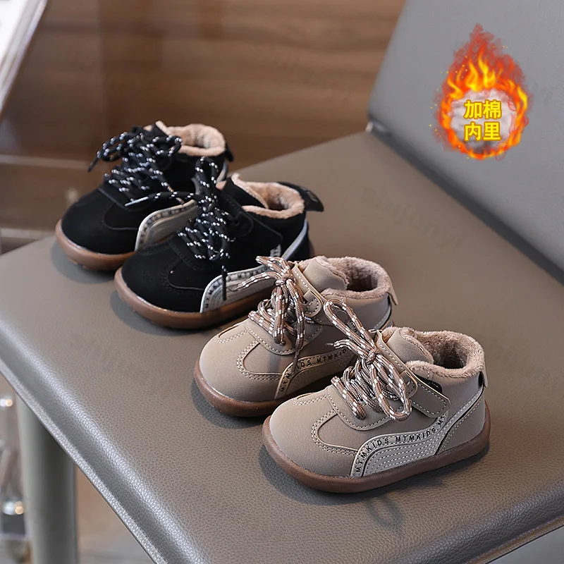 الأطفال أحذية قطنية غير رسمية 2025 الخريف الشتاء جديد بنين بنات أحذية رياضية الرجعية الاطفال عدم الانزلاق عالية الجودة الدافئة طفل أحذية رياضية