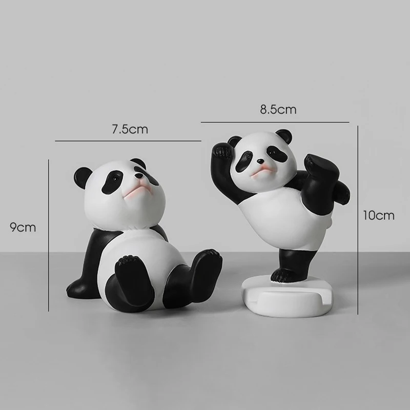 Simpatiche figurine creative di panda per interni, supporto universale per cellulare, supporto per telefono, decorazione per scrivania, casa, ufficio