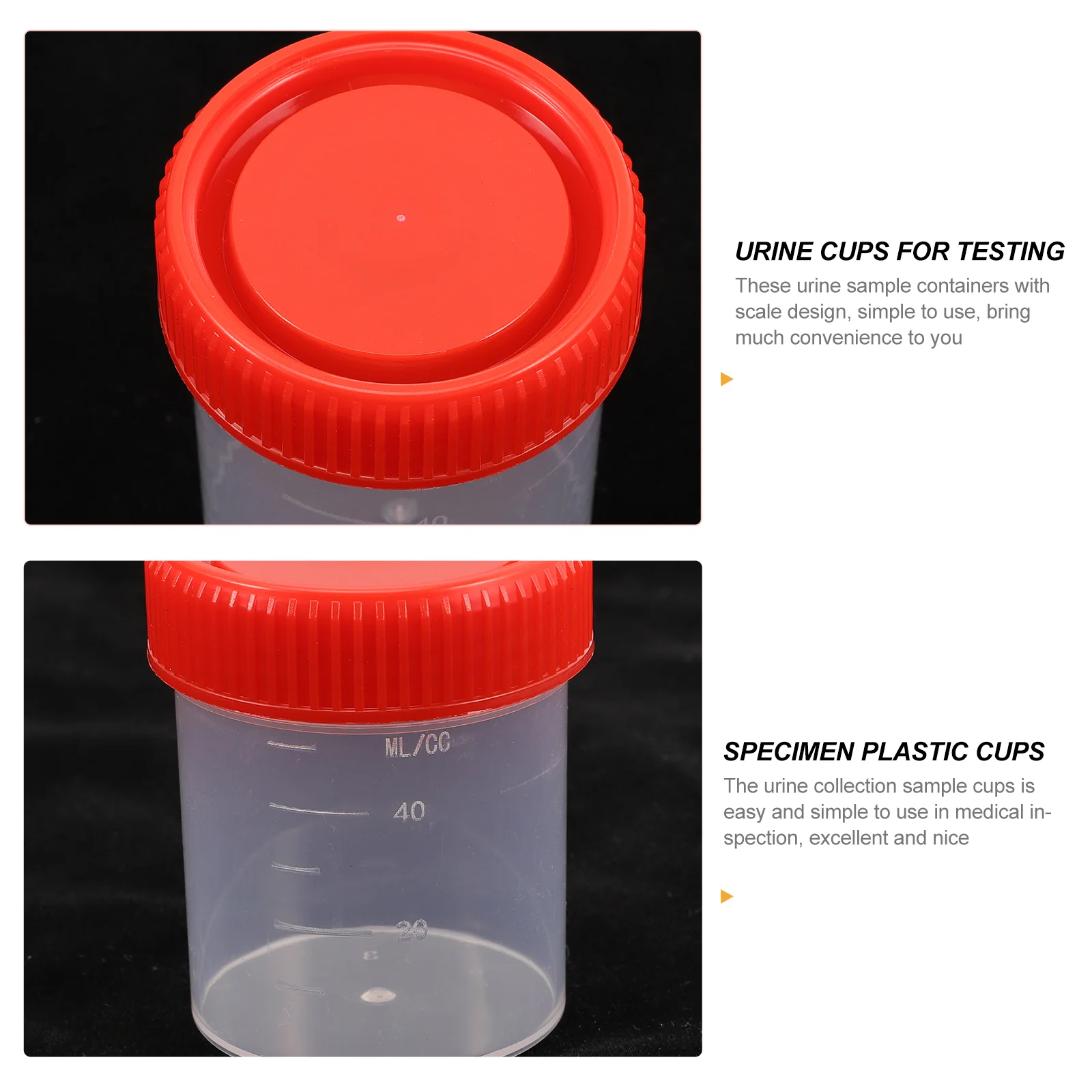 10 Pcs Sample Cup Urine Collection Cups with Lids for Testing Screw Caps Specimen Plastic Cover Containers