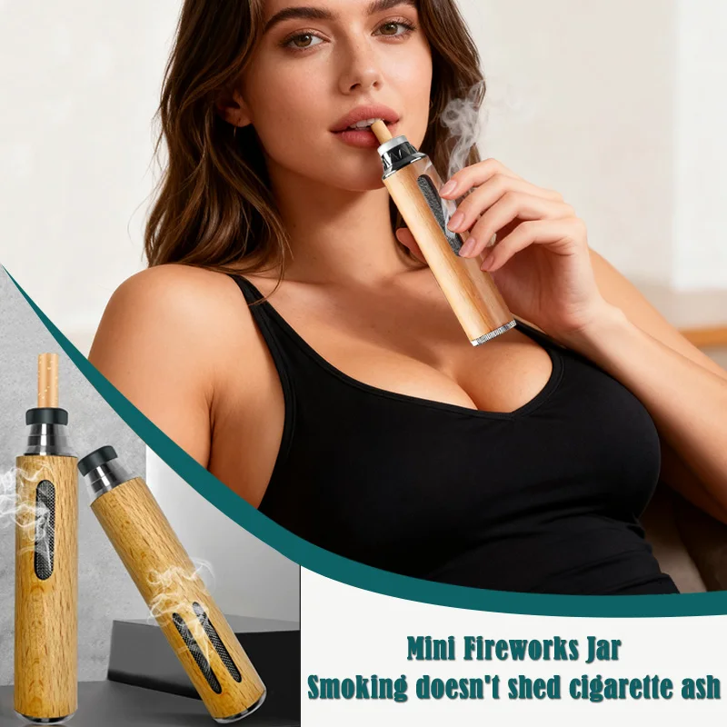 

Car Ashtray Mini Portable Car Ashtray Anti Soot-flying Cigarette Cover Anti-ash Luxury Wood Cigarette Holder for Smoking Gift