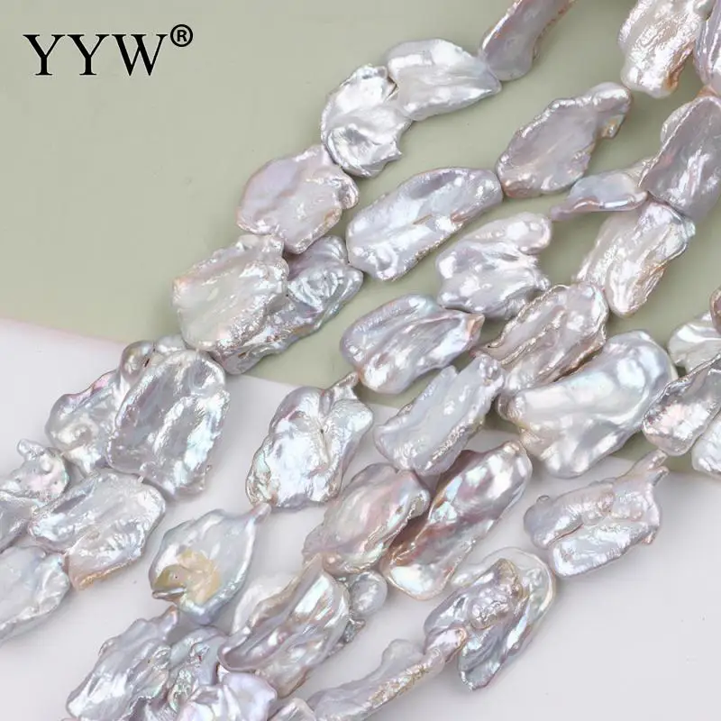 Natural Freshwater Pearls Strong Light 20mm Baroque Shaped Large Nucleusless Beads Jewelry DIY Material Handmade Cultured Beads